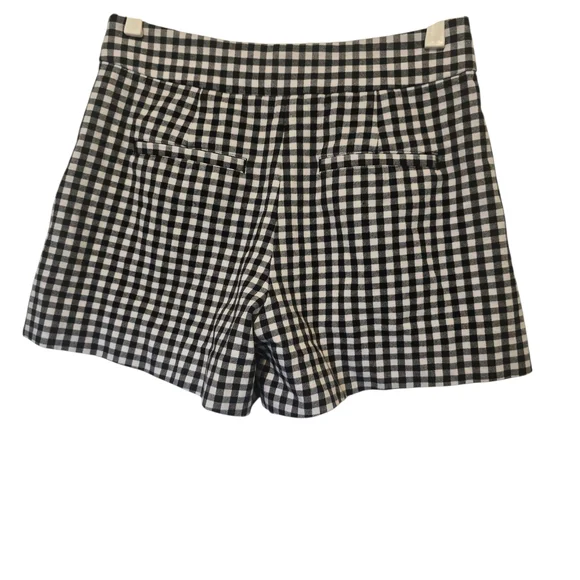 GAP Gingham Black and White High Waist Shorts Size 6 - Picture 1 of 3